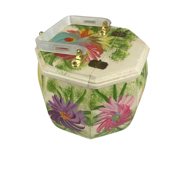 Vintage Vicki Jean Hand-Painted Octagonal Purse from 1970s Classic - Picture 10 of 11